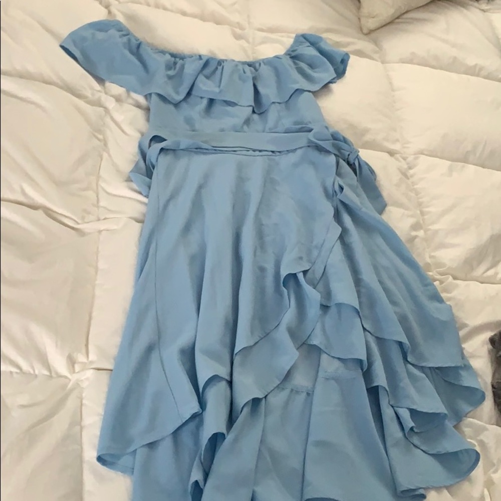 Blue high low Windsor dress